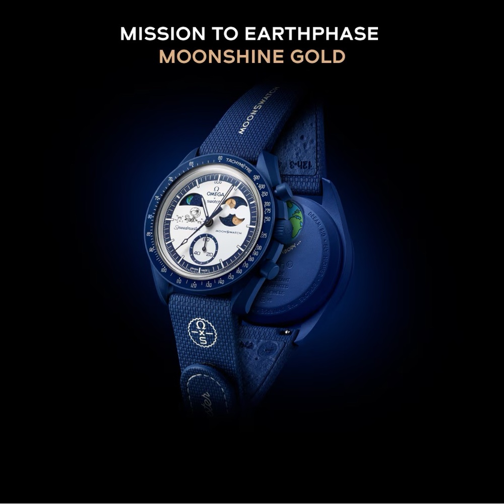 Swatch x Omega Watch MISSION TO EARTHPHASE - MOONSHINE GOLD : SO33N701L